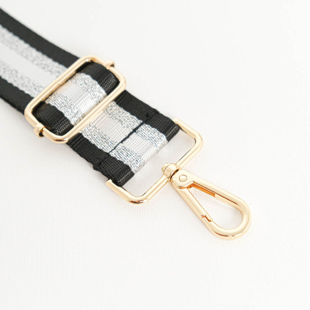 Black Striped Lurex Shoulder Bag - Maison Klem